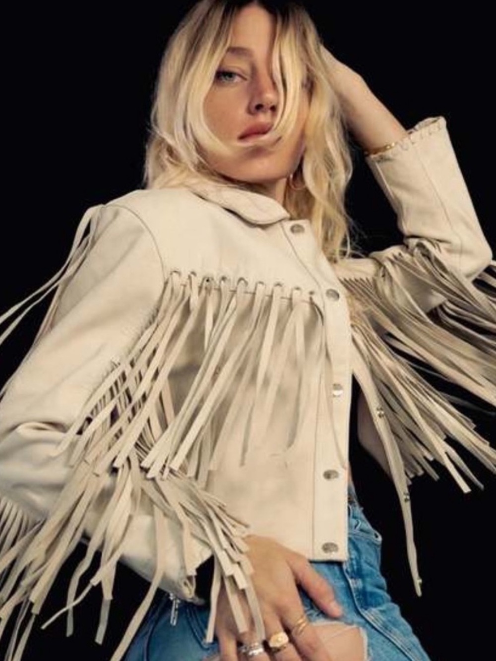 UNDERSTATED LEATHER Mustang Jacket in Marshmellow $495 small - Picture 15 of 16